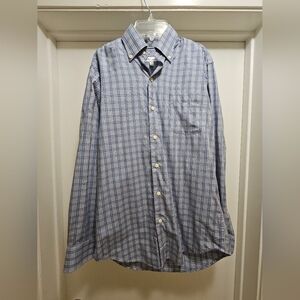 Peter Millar Blue Plaid Button Down Shirt